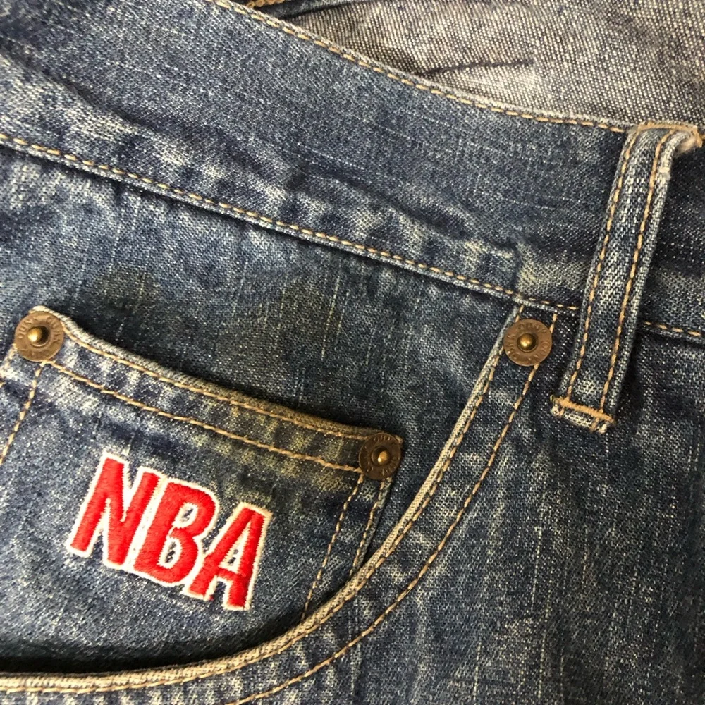 EXTREMELY RARE !!! NBA /UNK Large Patch Logo Jean Shorts